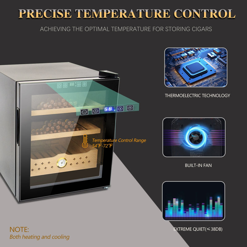 50L Cigar Humidors with Cooling and Heating Function, 300 Counts Capacity Cigar Humidor Humidifiers with Constant Temperature Controller, Father's Day Gift for Men