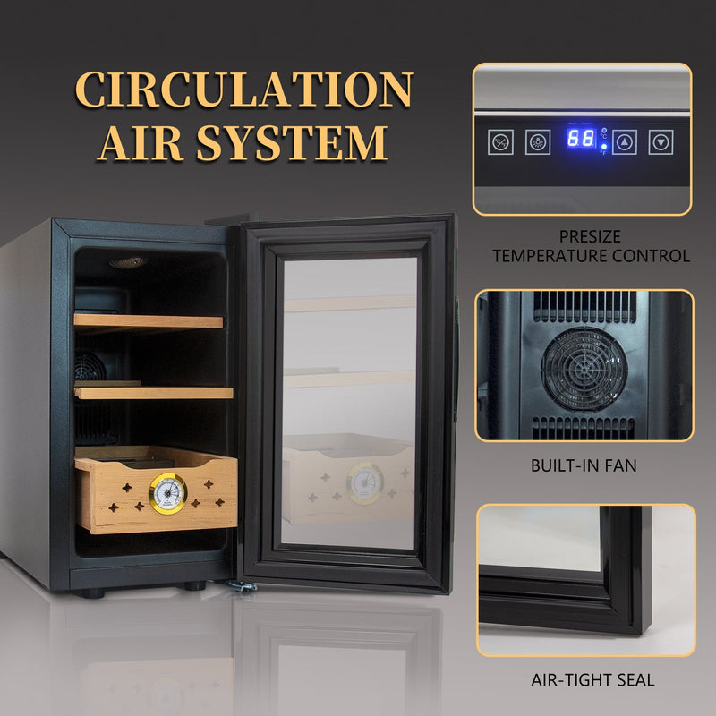 25L Cigar Humidors with Cooling and Heating Function, 150Counts Capacity Cigar Humidor Humidifiers with Constant Temperature Controller, Father's Day Gift for Men