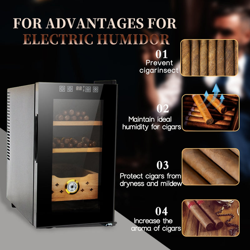 25L Cigar Humidors with Cooling and Heating Function, 150Counts Capacity Cigar Humidor Humidifiers with Constant Temperature Controller, Father's Day Gift for Men