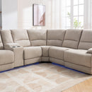 94.8" Modern Manual Reclining Living Room Furniture Set with USB Ports, Hidden Storage, LED Light Strip and 2 Cup Holders, Cream