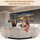 94.8" Modern Manual Reclining Living Room Furniture Set with USB Ports, Hidden Storage, LED Light Strip and 2 Cup Holders, Cream