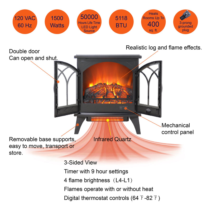 24 inch 3D Infrared Electric Stove with remote control