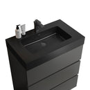 Alice 30" Gray Bathroom Vanity with Sink, Large Storage Freestanding Bathroom Vanity for Modern Bathroom, One-Piece Black Sink Basin without Drain and Faucet