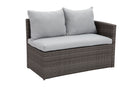 7-Pieces PE Rattan Wicker Patio Dining Sectional Cusions Sofa Set with Grey cushions