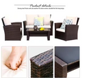 4-Pieces Outdoor Patio Furniture Set PE Rattan Wicker with Brown