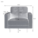 35 Inch Wide Accent Chair Upholstered Single Upholstered Lounge Club Chair For Living Room Bedroom (White)