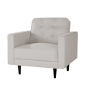 35 Inch Wide Accent Chair Upholstered Single Upholstered Lounge Club Chair For Living Room Bedroom (White)