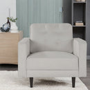 35 Inch Wide Accent Chair Upholstered Single Upholstered Lounge Club Chair For Living Room Bedroom (White)