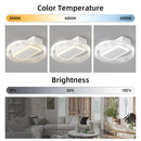 20inch Modern Leafless Ceiling Fan with Remote Control Removable and Washable, Reversible Motor