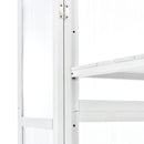 62inch Height Wood Large Greenhouse Balcony Portable Cold Frame with Wheels and Adjustable Shelves for Outdoor Indoor Use, White