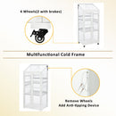 62inch Height Wood Large Greenhouse Balcony Portable Cold Frame with Wheels and Adjustable Shelves for Outdoor Indoor Use, White
