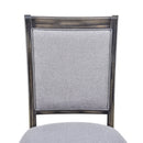 7-Piece Trestle Dining Table Set, Kitchen Table Set with Upholstered Side Chair and Arm Chair, Set of 6, Grey