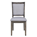 7-Piece Trestle Dining Table Set, Kitchen Table Set with Upholstered Side Chair and Arm Chair, Set of 6, Grey