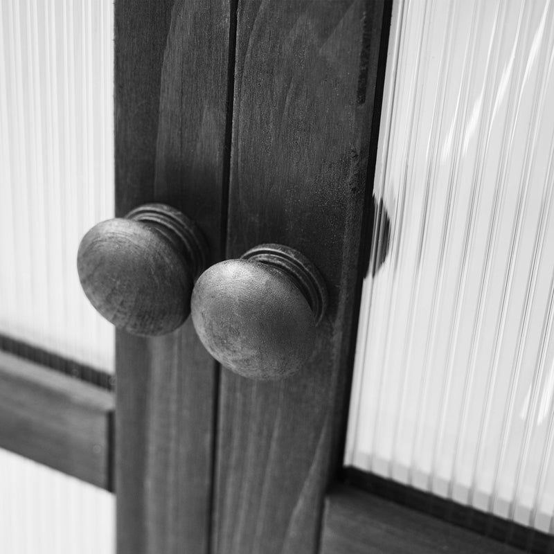 62inch Height Wood Large Greenhouse Balcony Portable Cold Frame with Wheels and Adjustable Shelves for Outdoor Indoor Use, Black