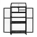 62inch Height Wood Large Greenhouse Balcony Portable Cold Frame with Wheels and Adjustable Shelves for Outdoor Indoor Use, Black