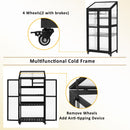 62inch Height Wood Large Greenhouse Balcony Portable Cold Frame with Wheels and Adjustable Shelves for Outdoor Indoor Use, Black