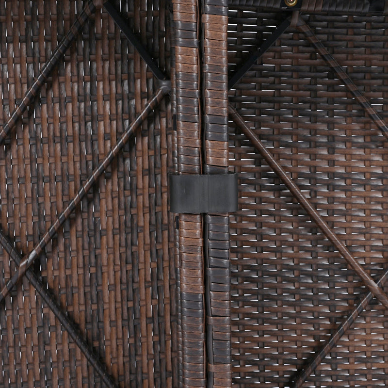 6-Piece Patio Outdoor Conversation Round Sofa Set, PE Wicker Rattan Separate Seating Group with Coffee Table, Brown