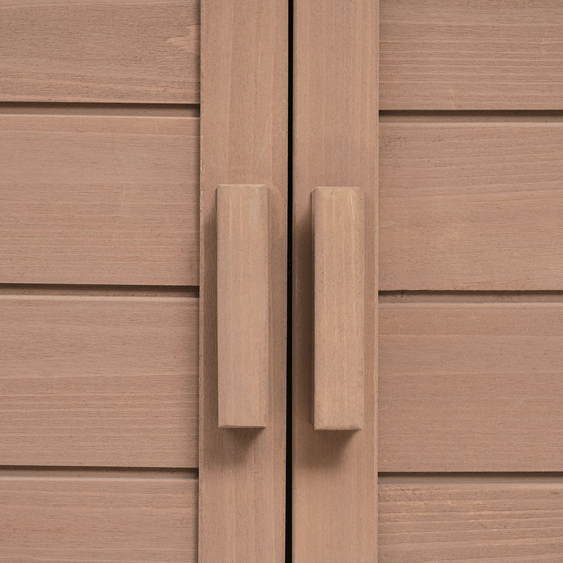 65inch Garden Potting Bench Table, Fir Wood Workstation with Storage Shelf, Drawer and Cabinet, Brown