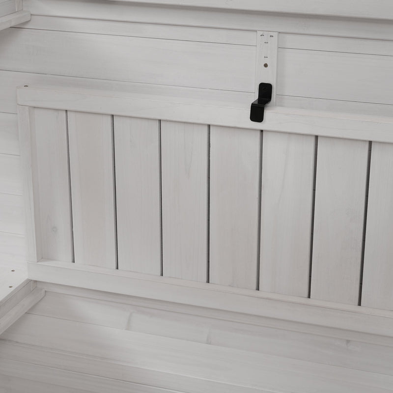 78-inch Wooden Greenhouse Cold Frame with 4 Independent Skylights and 2 Folding Middle Shelves, Walk-in Outdoor Greenhouse, White