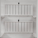 78-inch Wooden Greenhouse Cold Frame with 4 Independent Skylights and 2 Folding Middle Shelves, Walk-in Outdoor Greenhouse, White