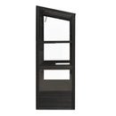 78-inch Wooden Greenhouse Cold Frame with 4 Independent Skylights and 2 Folding Middle Shelves, Walk-in Outdoor Greenhouse, Black