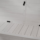 78-inch Wooden Greenhouse Cold Frame with 4 Independent Skylights and 2 Folding Middle Shelves, Walk-in Outdoor Greenhouse, White