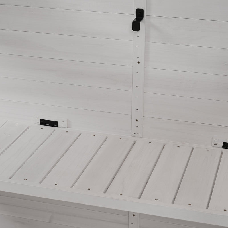 78-inch Wooden Greenhouse Cold Frame with 4 Independent Skylights and 2 Folding Middle Shelves, Walk-in Outdoor Greenhouse, White