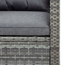 5-piece Outdoor UV-Resistant Patio Sofa Set with Storage Bench All Weather PE Wicker Furniture Coversation Set with Glass Table, Gray