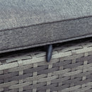 5-piece Outdoor UV-Resistant Patio Sofa Set with Storage Bench All Weather PE Wicker Furniture Coversation Set with Glass Table, Gray