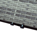 5-piece Outdoor UV-Resistant Patio Sofa Set with Storage Bench All Weather PE Wicker Furniture Coversation Set with Glass Table, Gray