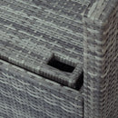 5-piece Outdoor UV-Resistant Patio Sofa Set with Storage Bench All Weather PE Wicker Furniture Coversation Set with Glass Table, Gray