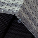 5-piece Outdoor UV-Resistant Patio Sofa Set with Storage Bench All Weather PE Wicker Furniture Coversation Set with Glass Table, Gray