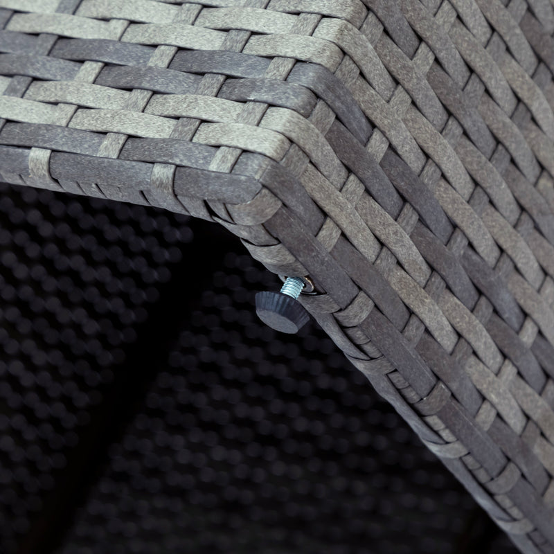 5-piece Outdoor UV-Resistant Patio Sofa Set with Storage Bench All Weather PE Wicker Furniture Coversation Set with Glass Table, Gray