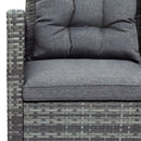 5-piece Outdoor UV-Resistant Patio Sofa Set with Storage Bench All Weather PE Wicker Furniture Coversation Set with Glass Table, Gray