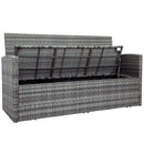 5-piece Outdoor UV-Resistant Patio Sofa Set with Storage Bench All Weather PE Wicker Furniture Coversation Set with Glass Table, Gray