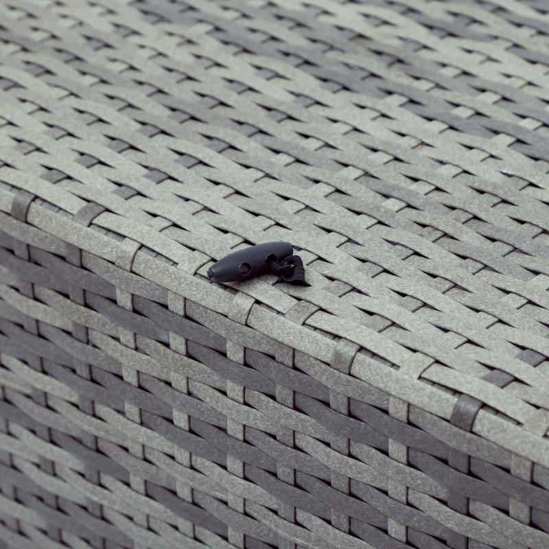 5-piece Outdoor UV-Resistant Patio Sofa Set with Storage Bench All Weather PE Wicker Furniture Coversation Set with Glass Table, Gray