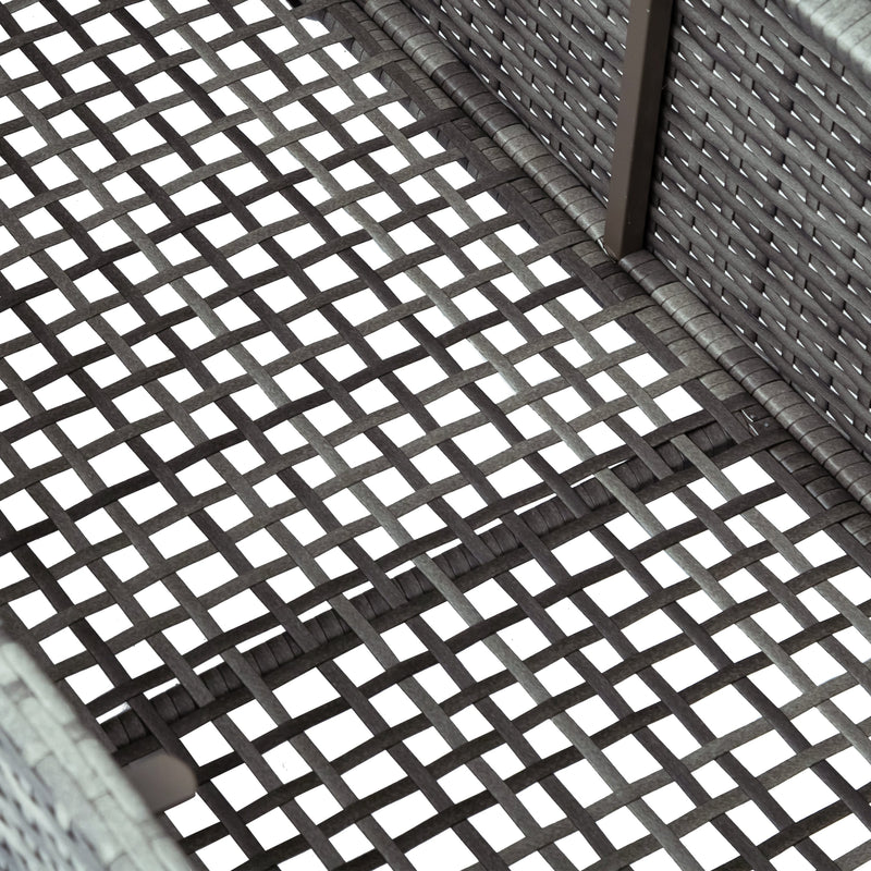 5-piece Outdoor UV-Resistant Patio Sofa Set with Storage Bench All Weather PE Wicker Furniture Coversation Set with Glass Table, Gray