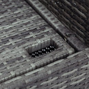 5-piece Outdoor UV-Resistant Patio Sofa Set with Storage Bench All Weather PE Wicker Furniture Coversation Set with Glass Table, Gray