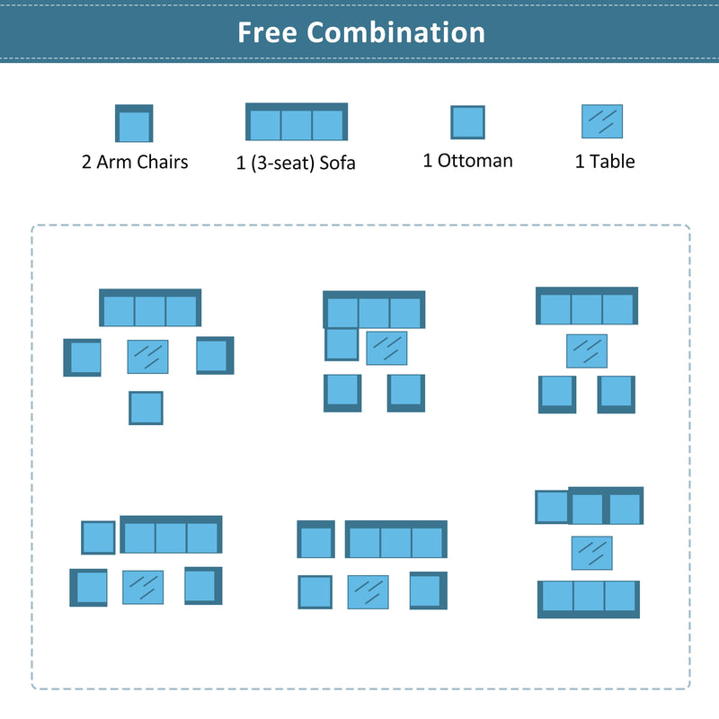 5-piece Outdoor UV-Resistant Patio Sofa Set with Storage Bench All Weather PE Wicker Furniture Coversation Set with Glass Table, Gray