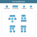 5-piece Outdoor UV-Resistant Patio Sofa Set with Storage Bench All Weather PE Wicker Furniture Coversation Set with Glass Table, Gray