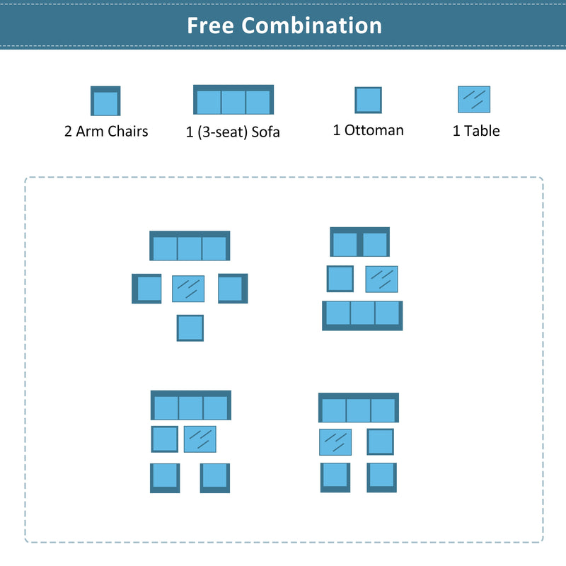 5-piece Outdoor UV-Resistant Patio Sofa Set with Storage Bench All Weather PE Wicker Furniture Coversation Set with Glass Table, Gray