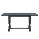 6-Piece Retro Dining Set with Unique-designed Table Legs and Foam-covered Seat Backs&Cushions for Dining Room (Antique Grey)