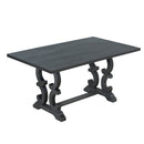 6-Piece Retro Dining Set with Unique-designed Table Legs and Foam-covered Seat Backs&Cushions for Dining Room (Antique Grey)