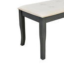 6-Piece Retro Dining Set with Unique-designed Table Legs and Foam-covered Seat Backs&Cushions for Dining Room (Antique Grey)