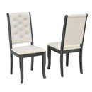 6-Piece Retro Dining Set with Unique-designed Table Legs and Foam-covered Seat Backs&Cushions for Dining Room (Antique Grey)