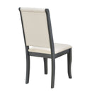 6-Piece Retro Dining Set with Unique-designed Table Legs and Foam-covered Seat Backs&Cushions for Dining Room (Antique Grey)