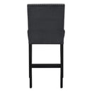 5-piece Counter Height Dining Table Set with One Faux Marble Top Dining Table and Four Velvet-Upholstered Chairs,Black