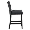 5-piece Counter Height Dining Table Set with One Faux Marble Top Dining Table and Four Velvet-Upholstered Chairs,Black