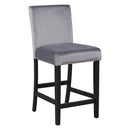 5-piece Counter Height Dining Table Set with One Faux Marble Top Dining Table and Four Velvet-Upholstered Chairs,Grey