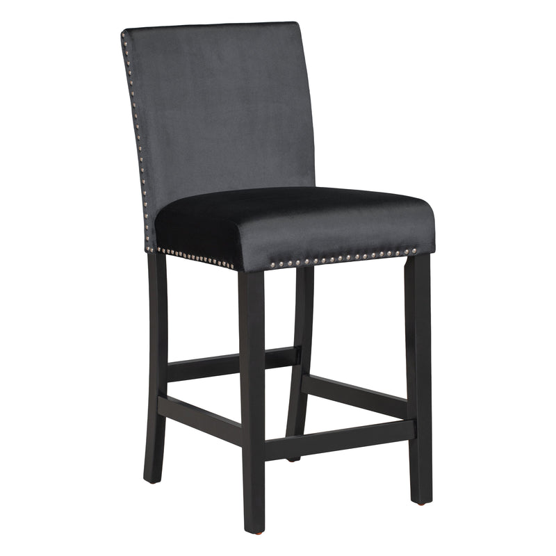 5-piece Counter Height Dining Table Set with One Faux Marble Top Dining Table and Four Velvet-Upholstered Chairs,Black